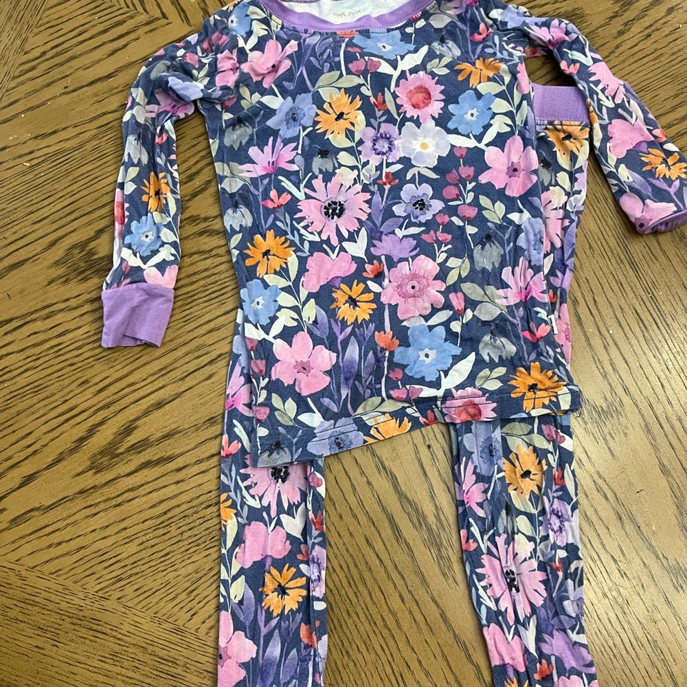 Floral Kids Pajamas - Purple and Multicolor